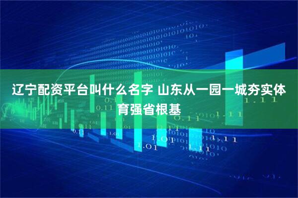 辽宁配资平台叫什么名字 山东从一园一城夯实体育强省根基